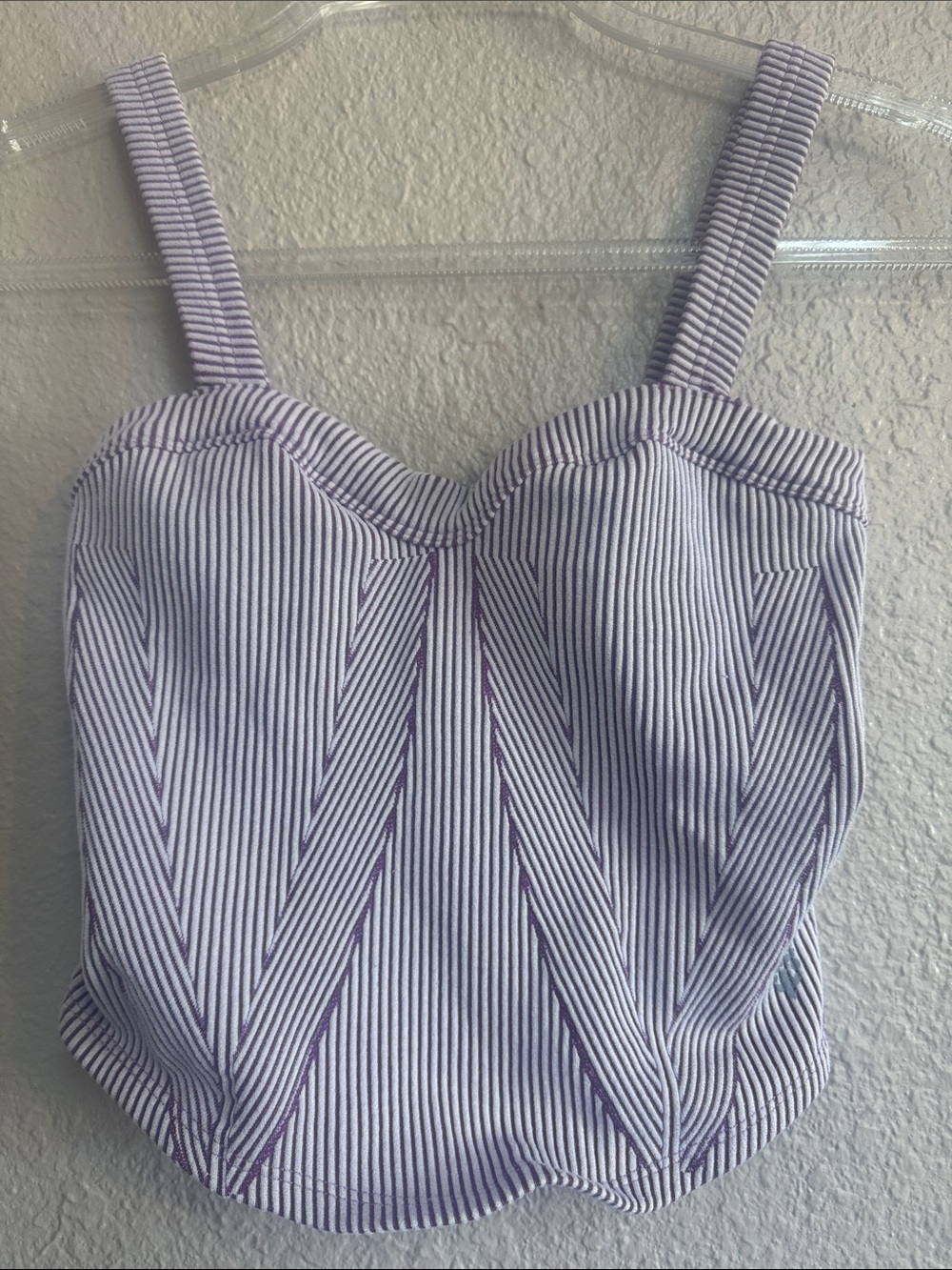 FP Movement by Free People Lavender & White Striped Bustier Camisole